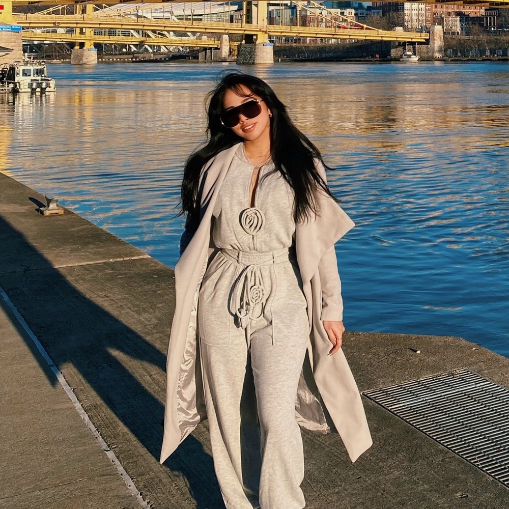 For Love and Lemons - “ Yuna “ Jumpsuit in gray